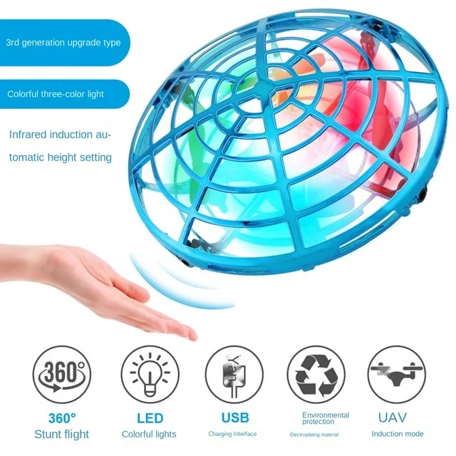 Mini Helicopter UFO RC Drone Infraed Hand Sensing Aircraft Quadcopter Flayaball Decompression Toy Small Drohne Toys for Children