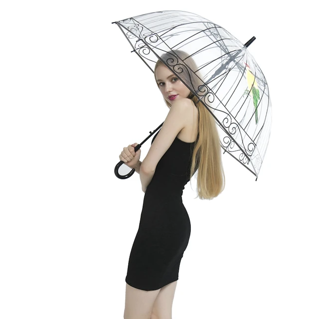 Paraguas transparente para mujer, paraguas impermeable de mango largo, tous, paraguas de senderismo para exteriores, protección UV, _ - AliExpress Mobile