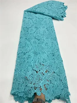 

Latest African Cord Lace Fabric France Water Soluble Lace fabric High Quality Guipure Lace Nigerian Milk Silk fabric DF102