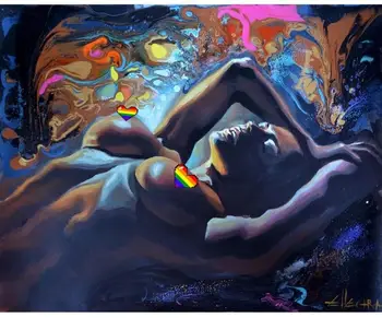 

LIMITED EDITION PRINT OIL ROSE LESBIAN INTEREST
