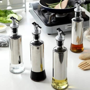 

Three-Piece Oil and Vinegar Seasoning Bottle, Oil Bottle, Vinegar Bottle, Soy Sauce Bottle, Kitchen Seasoning Bottle with Variou