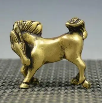 

Chinese Pure Brass Carving Animal Statue Brass Pony Horse Zodiac Statue Home Fengshui Decoration
