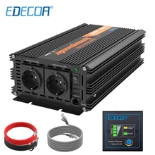 1500 Watt EDECOA Solar Off Grid Converter DC To AC 12v 24v 220v 230v Pure Sine Wave 1500w 3000w Car Power Inverter
