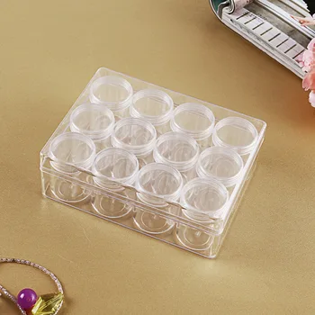 

2018ps Transparent Plastic Spiral 12 Grid Needle Box Creative Button Manicure Storage Box