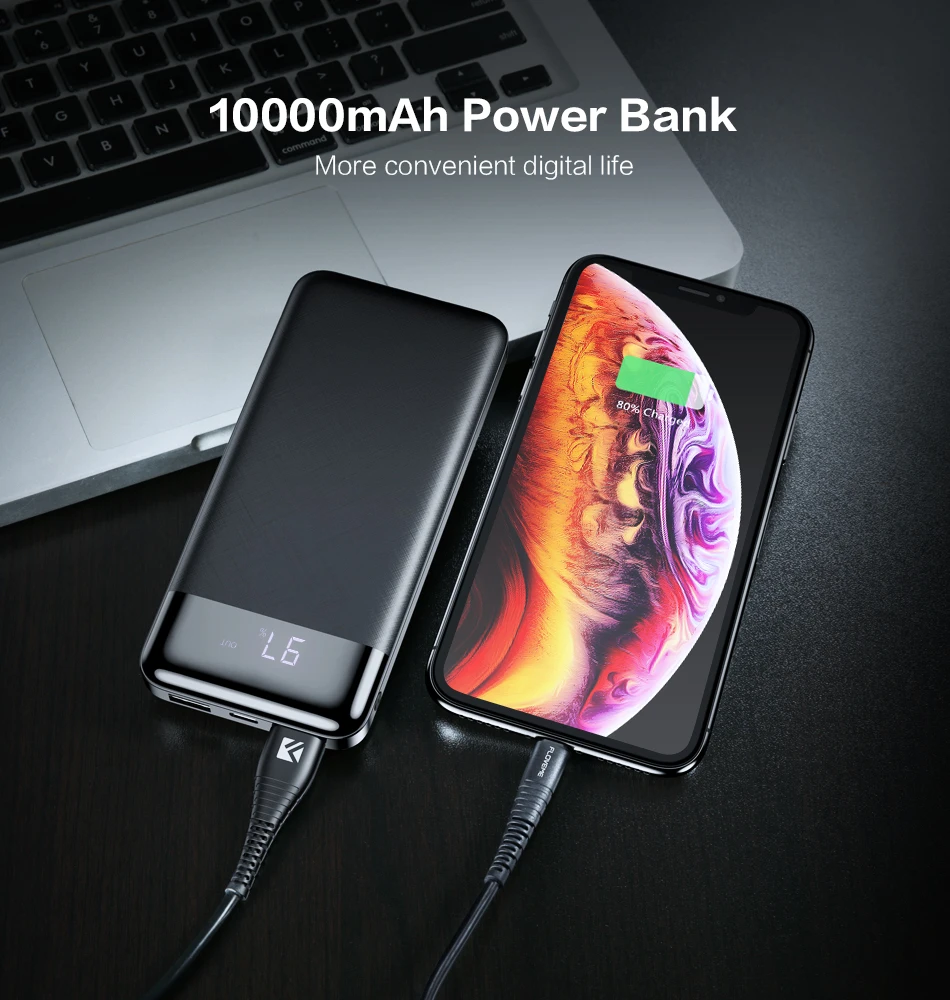 FLOVEME 10000 мАч портативное зарядное устройство 10000 мАч двойное внешнее зарядное usb-устройство для аккумулятора повербанк для iPhone Xiaomi