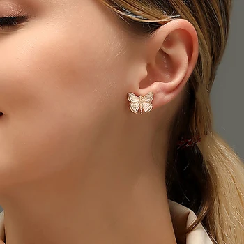 

Yobest 2020 New women's earrings fashion zircon butterfly earrings for women animal sweet colorful Drop earrings girls jewelry