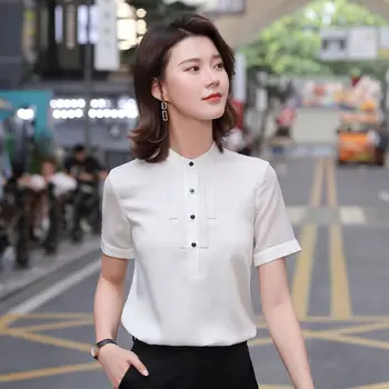 

Shirt 2020 Li Collar Bow Small Backing Shirt Business Sexy Job Field Design Feeling Top Yan3130