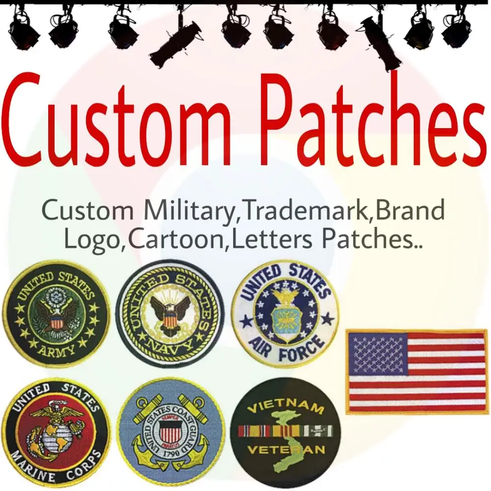 Personalized Logo Custom Made Iron on Patch Badges Emblems Embroidered DIY Patch 
