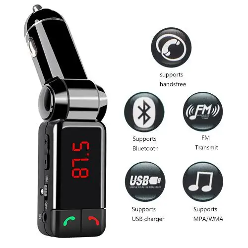 Bluetooth автомобильный комплект lcd MP3 FM передатчик USB зарядное устройство Handsfree для iPhone Авто аудио 3,5 мм модуль