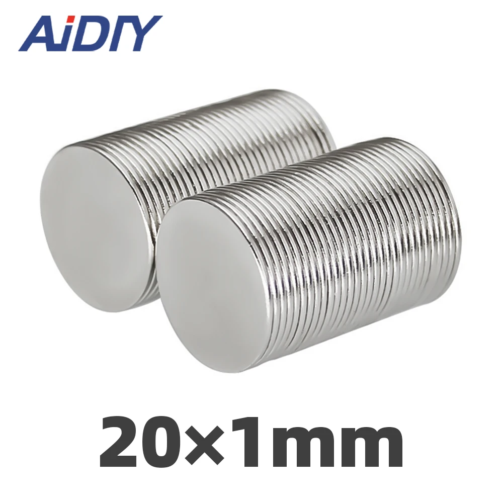 Aidiy 10/20/50 шт N35 20x1 мм неодимовый магнит 20*1 сверхсильный Неодимовый Диск маленький