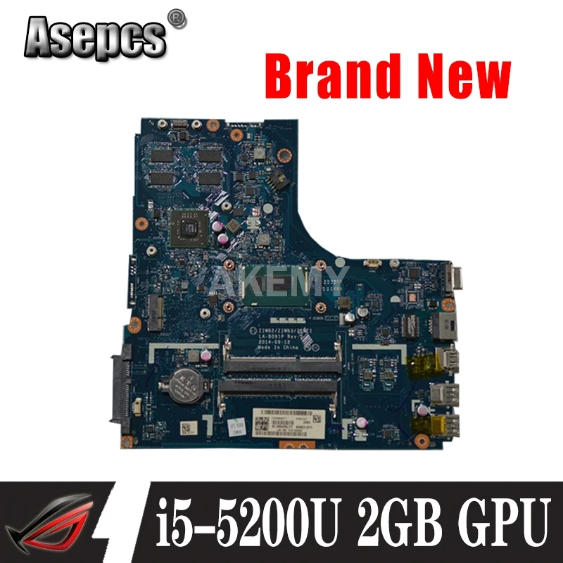 Новая Mainboard для For Lenovo Ideapad B50-70 материнская плата ноутбука ZIWB2/ZIWB3/ZIWE1 LA-B091P i5-5200U 2GB GPU