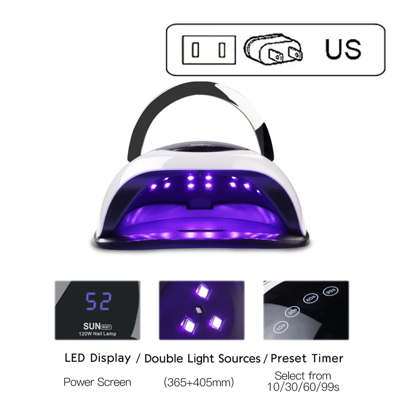 SUN BQ5T 72W UV LED Lamp Nail Dryer Manchine LCD Display LED Dryer Nail Lamps Curing Gel Polish Auto Sensing Lamp For Nail New