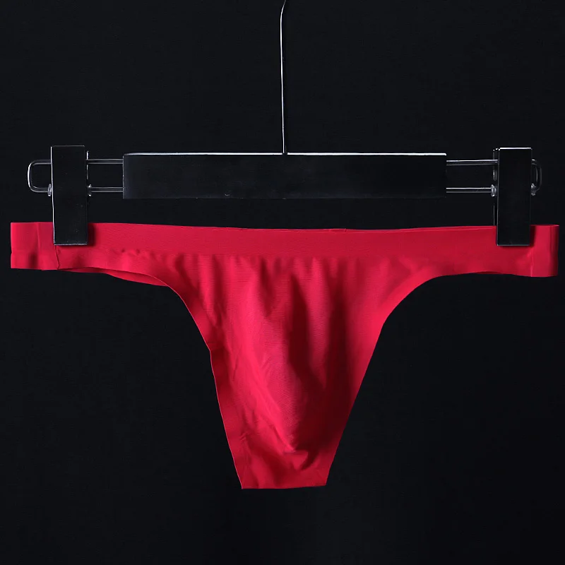Mens Thong Sexy Silk seamless Underwear Briefs Bikini G-string Thong Tanga Gay Underwear Thongs for Man T-back GX-16