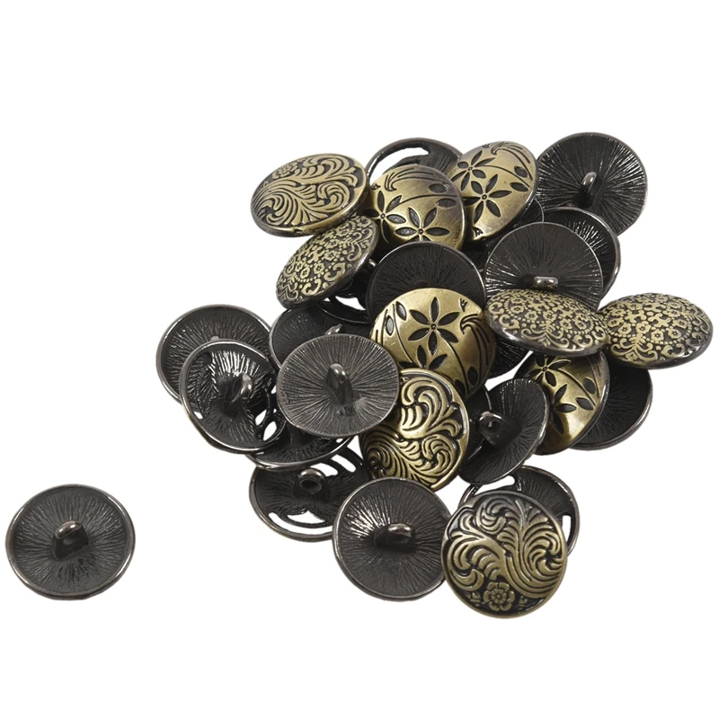 HHO-30PCs круглые пуговицы для шитья бронзового цвета декоративный узор 17 мм
