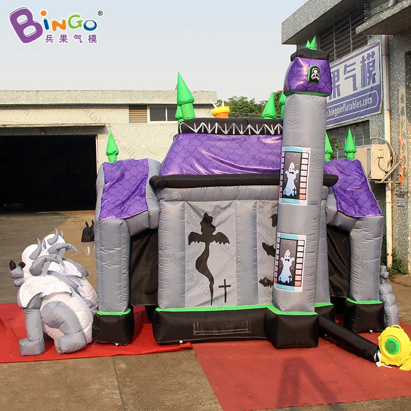 5*4* 4.2m Halloween digital-painted inflatable haunted house/customized Halloween decorated ghost house inflatable toys 5
