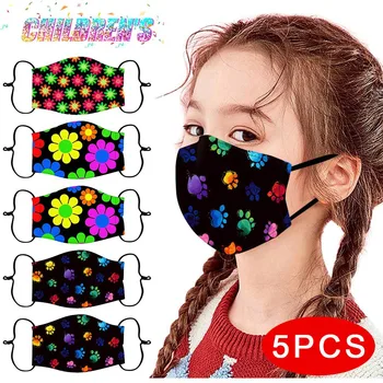 

5PCs Children'sCloth Face Shield Breathable Reusable Face Shield Windproof Face Mask Mouth Mask Washable mondmaskers Mascarillas