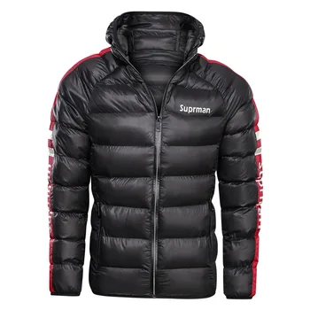 

Men's White Duck Down Jacket Warm Hooded Thick Puffer Jacket Coat Male Casual Overcoat Thermal Winter Parka Men