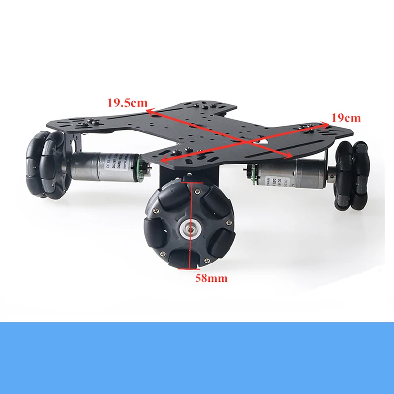 DIY MC803 Metal Smart Robot 4WD Car Chassis Kit Robotic Platform High Torque DC Motor With Encoder RC Education Heavy Load