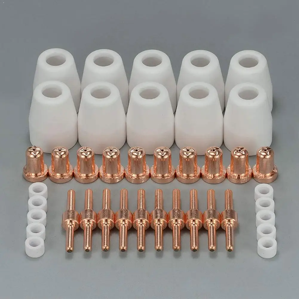 

30/40PCS ceramic red copper air plasma cutting knife PT31 torch electrode extended consumables TIP nozzle CUT-50 LG40 A9U5