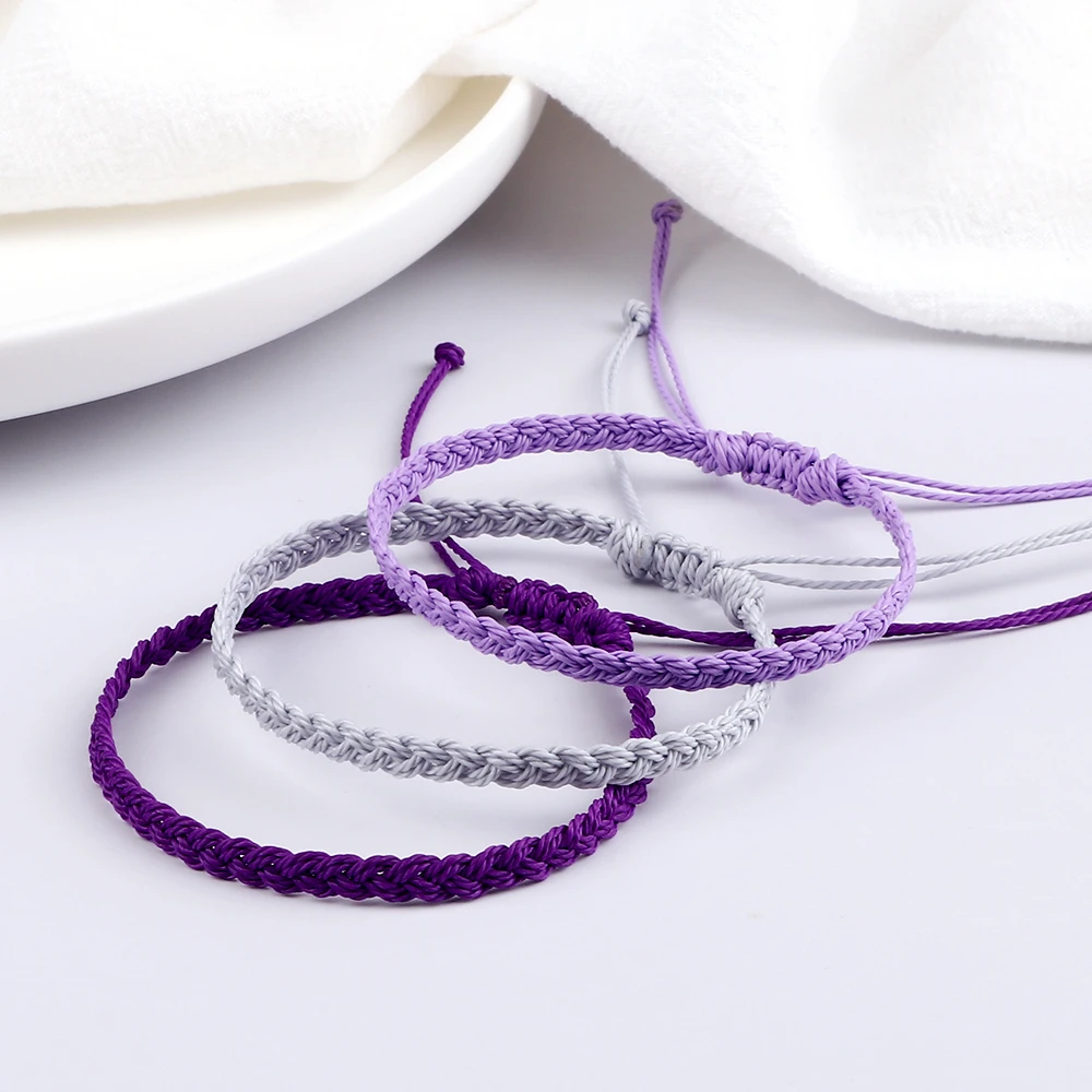 Pulseras tejidas hechas a mano para hombres y mujeres, brazaletes con de cuerda de cera impermeable, pulsera budista tibetana, regalos de joyería para amigos|Pulseras de hilo| - AliExpress