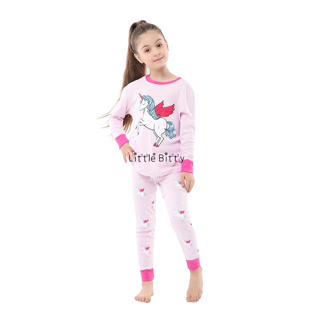 Little Bitty Christmas Girls2 Piece Pajamas Sleepwear Set Shirt&Leggings Infant Baby Toddler Kid Children Soft Cute 