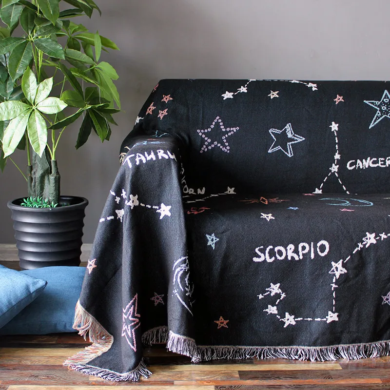 12 созвездий пледы одеяло Slipcover шикарный Cobertor диван покрытие нескользящее сшитое одеяло s рождественские украшения для дома