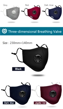 

Tcare Fashion Cotton Face Mask Respirator Washable Reusable Mouth Masks + 2Pcs Activated Carbon Filter PM2.5 for Men Women