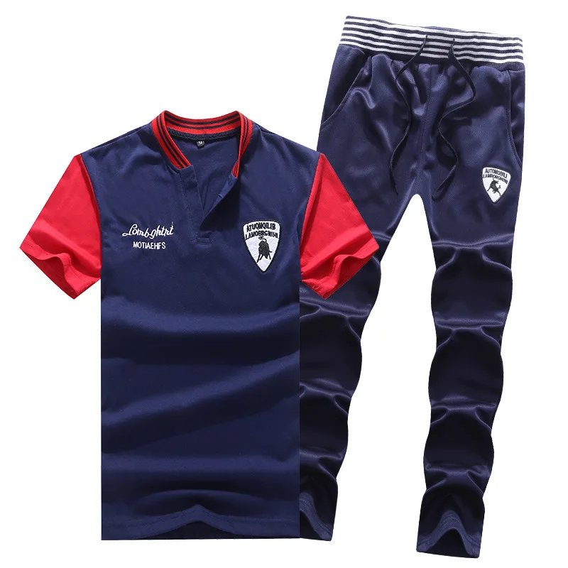 

Sports Set Men's Summer Short Sleeve T-shirt Trousers Running Sports Clothing Leisure Suit Men's Trend