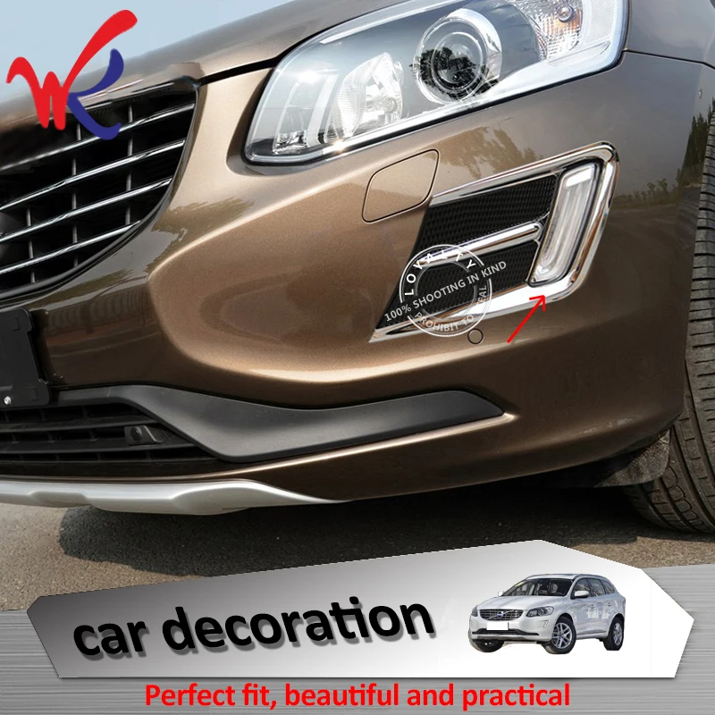 Чехол для передней противотуманной фары VOLVO XC60 2014 2015 2016 2017|abs chrome|trim coverfog lamp cover |