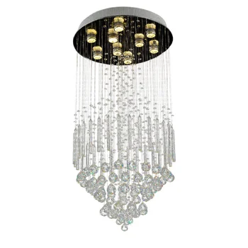 

HAIXIANG Simple And Modern LED Hanging Wire Crystal Lighting Duplex Staircase Circular Lamp Embedded Living Room Lighting Chande