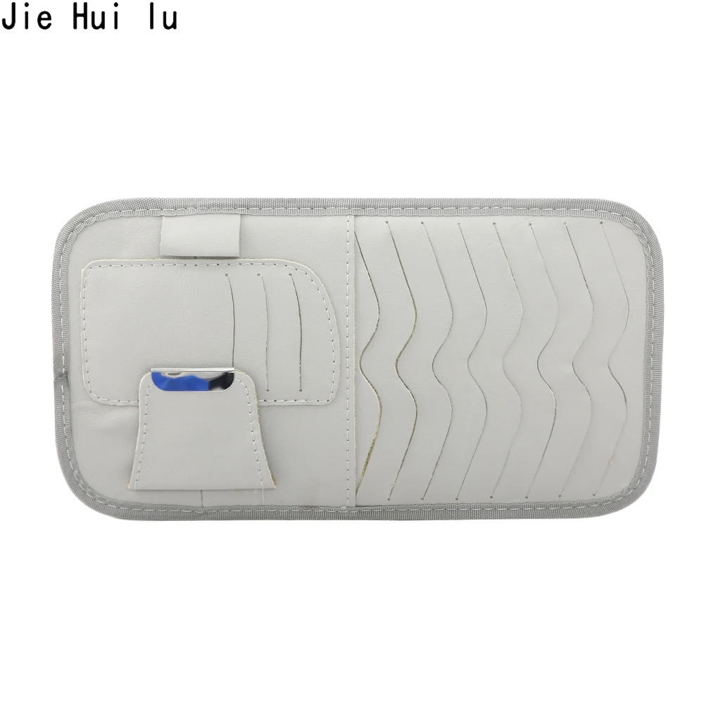 

Car Styling Accessories Universal Leather Sun Visor CD Glasses Card Driving License Storage Organizer Holder Case