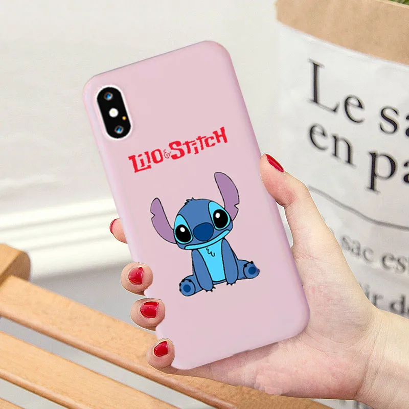 -12 Милый чехол Lilo Stitch для IPhone X, XR, XS, MAX, 7, 8, 6, 6s Plus, мультфильм, Стич, матовый, Imd, мягкий силиконовый чехол для телефона, чехол для Iphone 11 - Цвет: -12