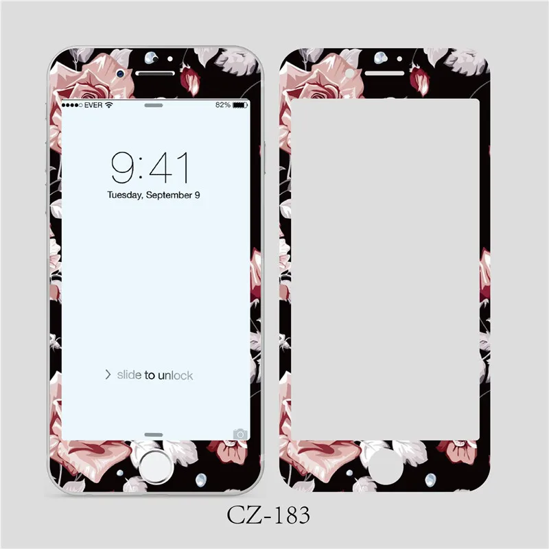 Милое закаленное стекло с цветочным узором для iPhone 8 7 6 6S plus 3D мягкая передняя защита экрана пленка полноэкранное стекло - Цвет: 10