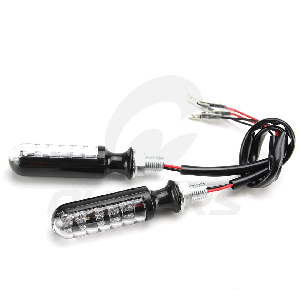 OUMURS 2 PCS Motorcycle LED Turn Signal Light 10mm Bolt Indicator Blinker Lamp Amber Universal Fits for 12V Yamaha Harley Motor