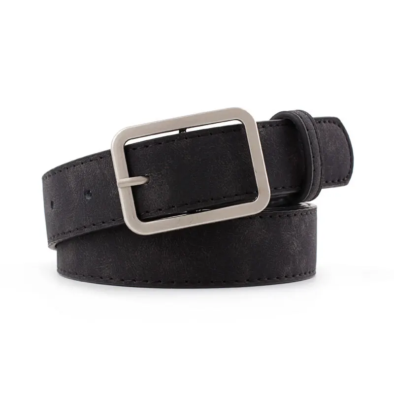 

2021 Wide Leather Waist Strap Belt Black Women Square Metal Pin Buckle belts Ladies Female Belts for Jeans Waistbands students