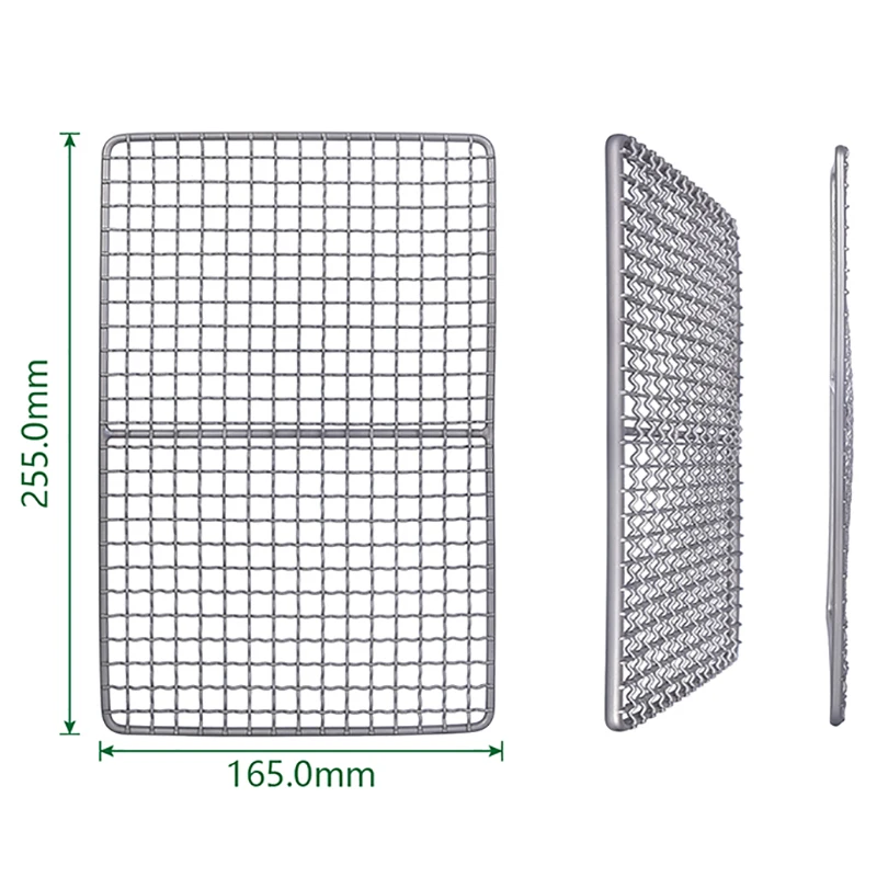 

Titanium Charcoal Bbq Grill Barbecue Grill Durable Net Plate Camping Tableware