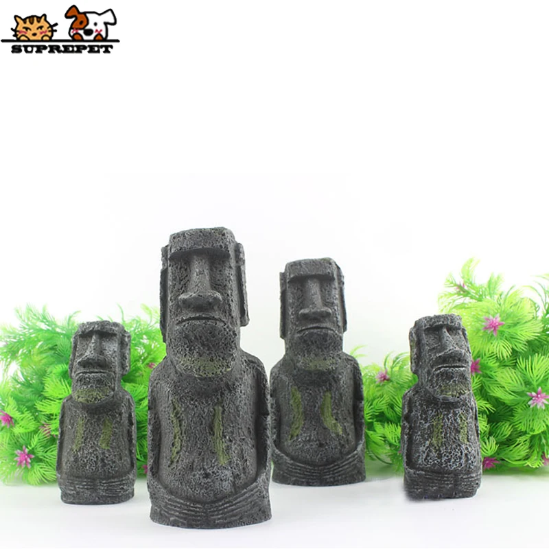 SUPREPET древняя тайна моаи камень аквариума украшение пейзаж орнамент аксессуары