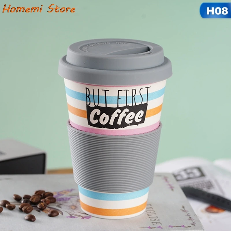 500ML Water Cup Eco Friendly Bamboo Reusable Travel Cup Outdoor Portable Mug Tea Coffee Cup Water Juice Mug With Lid For Gift