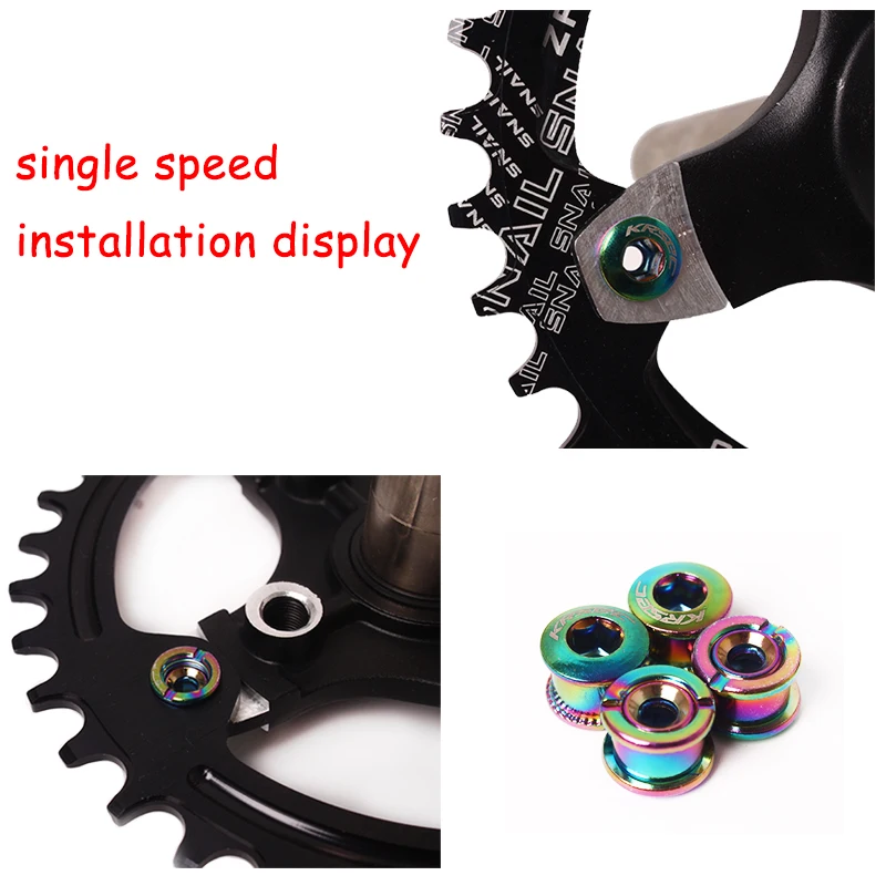 KRSEC MTB Chainring Bolt 6.5mm Bicycle Chainwheel Sliver Crew Mountain Bike Road Bicycle Crank Screw Disc Bike