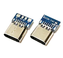 Usb 3.1 tipo c conector 14 pinos fêmea soquete receptáculo através de furos pcb 180 vertical escudo USB-C