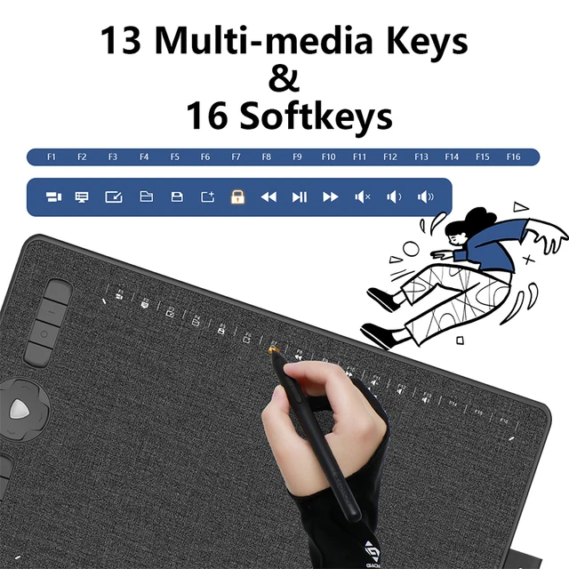 GAOMON M1230 12’’ Digital Graphics Tablet for Painting/Writing with 8192 Levels Pen & 13 Multimedia Keys, Support Android OS 3