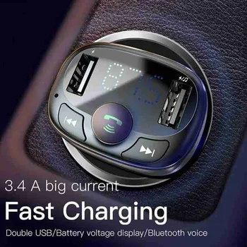 

Bluetooth FM Transmitter Modulator Handsfree Car Kit Audio Mp3 Player With 3.4A Car FM Transmittor Dual USB Phone Charger