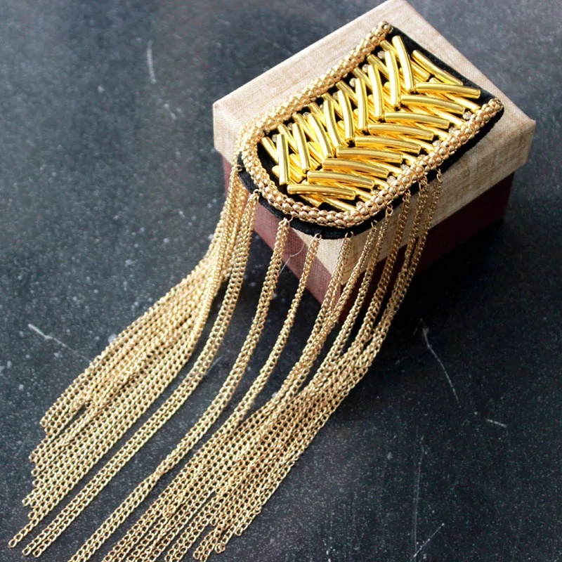 Ручная работа A98 epaulette ювелирные изделия кисточкой большая плечевая брошь эполет/эполеты доска узел Марка аксессуары/pin