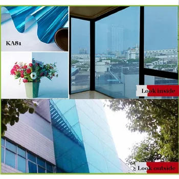

90cmx2m Size Thermal Insulation Glass Film Self-Adhesive Removable One Way Perspective Reflaction Effect Window Sticker