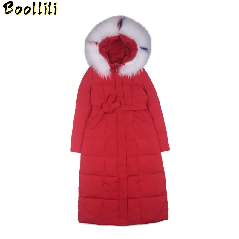 

Boollili 2020 Winter Down Jacket Woman Hooded Korean Long Down Coat Large Fur Collar Warm Puffer Jacket Casacas Para Mujer