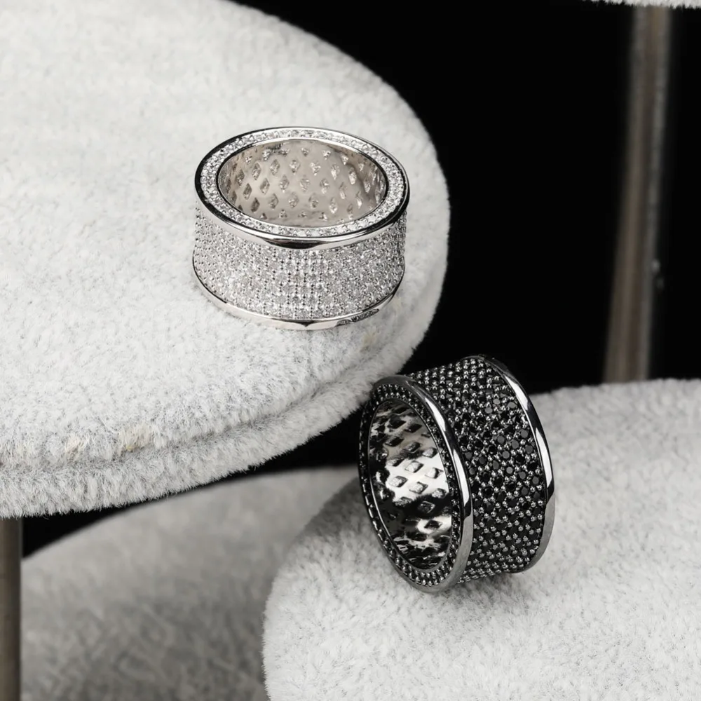 TOPGRILLZ Micro Pave Iced Out Bling AAA+ кубический циркон круглые кольца хип хоп рок ювелирные изделия медное кольцо из материала для мужчин и женщин