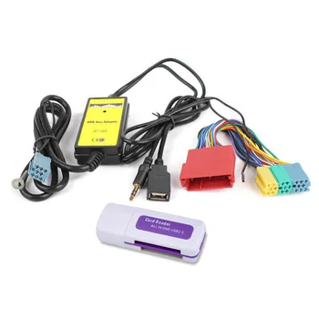 

2018 Top Quality Car CD MP3 USB Interface Adapter AUX In Input for A2 A4 A6 S6 A8 TT S4 S8 With Mini ISO 8P Blue Connector