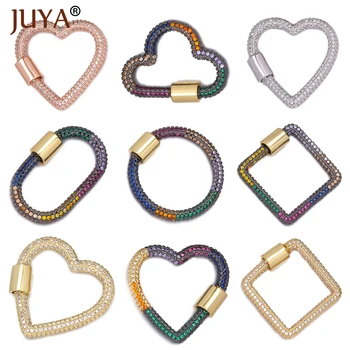 

JUYA DIY Jewelry Making Pendants CZ Lock Hook Heart Clasp Spiral Clasps for Luxury Necklace Chain Bracelet Hand Made Accessories