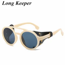 Мужские и женские солнцезащитные очки в стиле стимпанк, ретро-оттенки, UV400, винтажные очки, круглые оттенки, для Бразилии