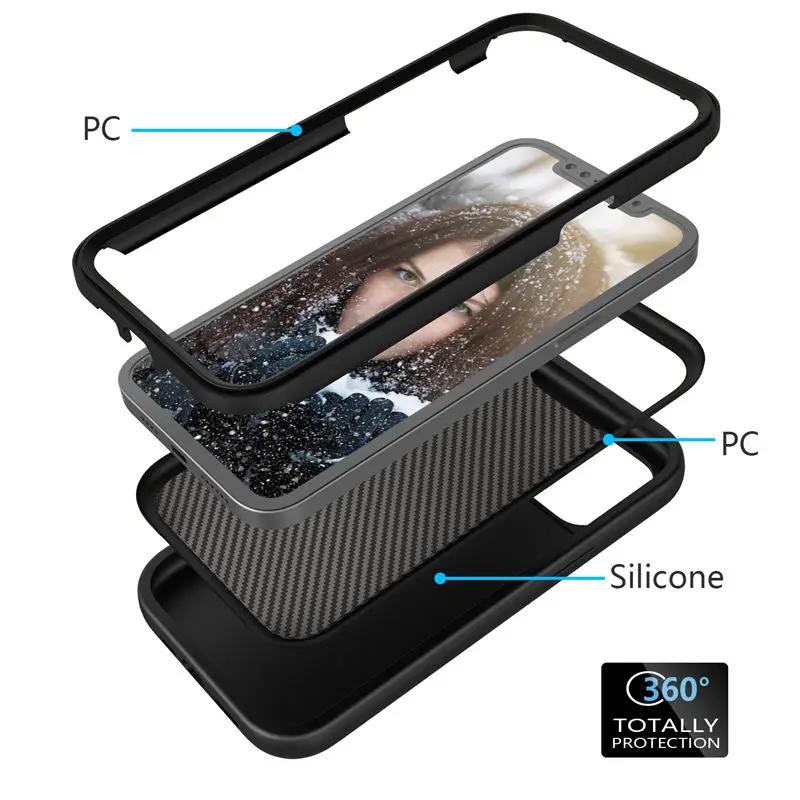 Shockproof Wave Texture Phone Case For iPhone 12 Pro 11 Pro Max XR XS Max X 7 8 Mini Plus Armor Bumper 360 Full Protection Cover best iphone 13 mini case